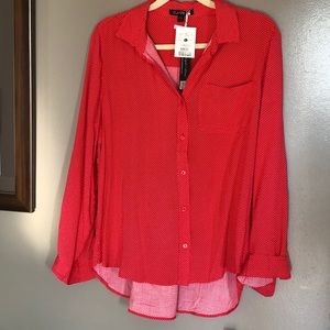 Velvet Heart red button up blouse- large